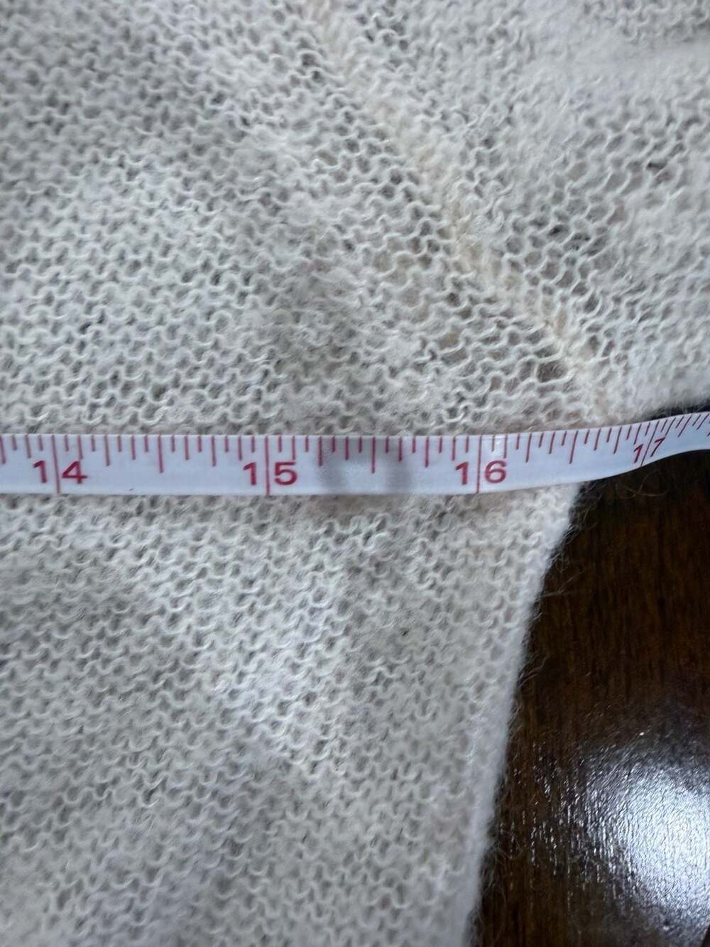 J.Crew Mohair Blend Fuzzy Cardigan Sweater Small Cream Ivory Quiet Luxury Y2K - Picture 6 of 7